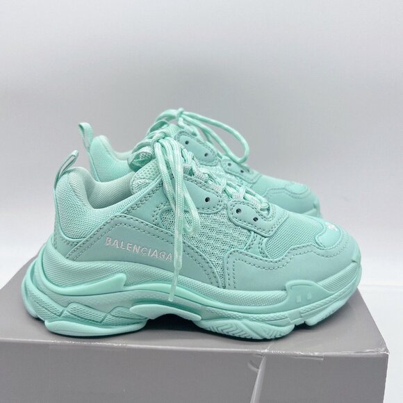 Balenciaga Triple S Kids Sneaker Mint Green EU 30 US 12.5 * NEW in box - Picture 5 of 13